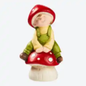 Deko-Figur mit Pilz, ca. 9x9x,5x19cm, Red