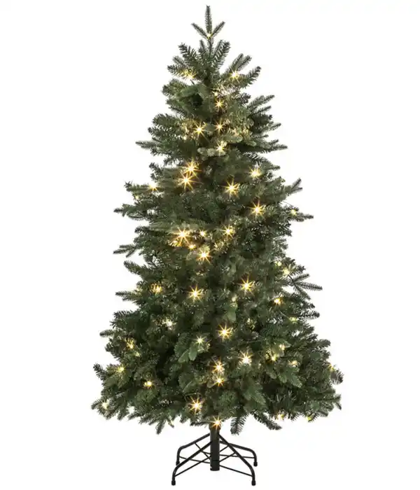 Bild 1 von Dehner Künstlicher Weihnachtsbaum Tanne 'Espen' mit LED-Beleuchtung, 150 cm