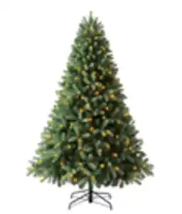 Dehner Künstlicher Weihnachtsbaum Tanne 'Stellan' mit LED-Beleuchtung, 210 cm