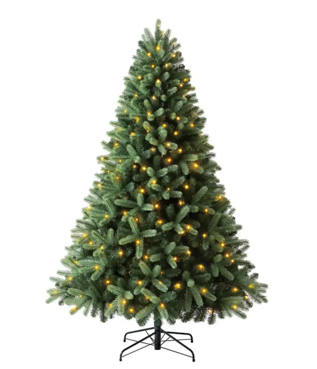 Bild 1 von Dehner Künstlicher Weihnachtsbaum Tanne 'Stellan' mit LED-Beleuchtung, 210 cm