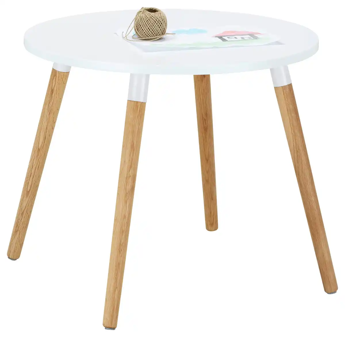 Bild 1 von Kindertisch aus Eiche Teilmassiv, Naturfarben, Weiß