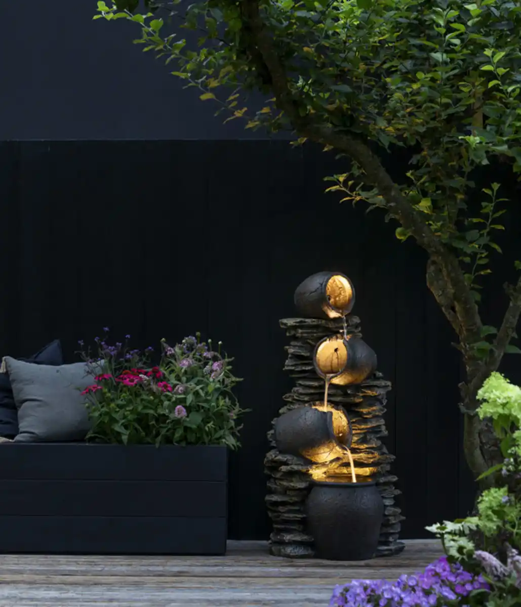 Bild 3 von Dehner Polyresin-Gartenbrunnen Krüge, ca. B46/H118/T60 cm