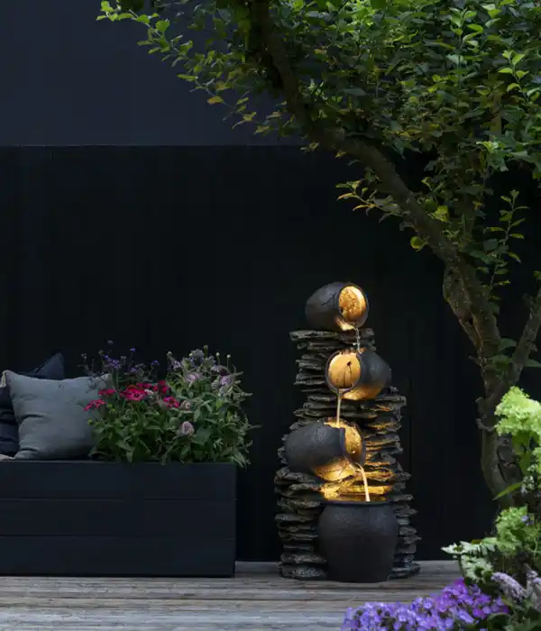 Bild 3 von Dehner Polyresin-Gartenbrunnen Krüge, ca. B46/H118/T60 cm