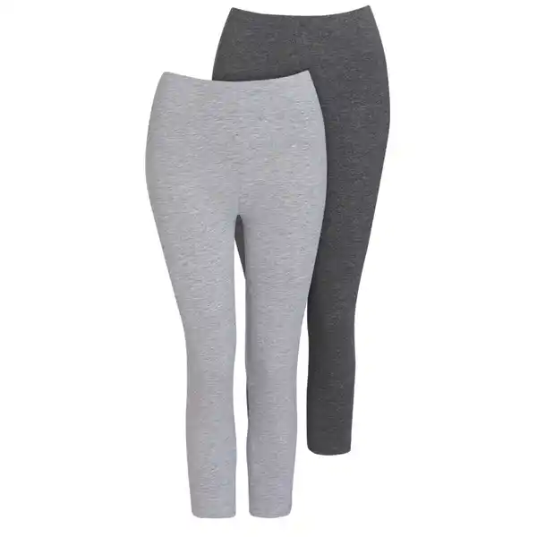 Bild 1 von 2 Damen 3/4-Leggings unifarben DUNKELGRAU / HELLGRAU