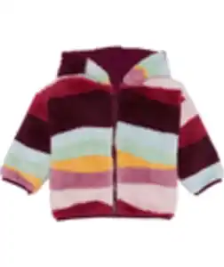 Bunt gestreifte Teddyjacke, Ergee, Kapuze, pink