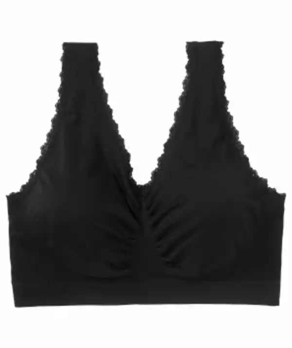 Bild 1 von Bustier mit Spitzendetails, Ergee, breite Träger, schwarz