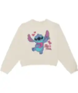 Lilo und Stitch Sweatshirt, Rundhalsausschnitt, offwhite