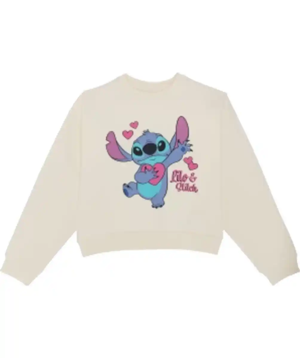Bild 1 von Lilo und Stitch Sweatshirt, Rundhalsausschnitt, offwhite