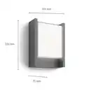 Bild 2 von LED-Wandleuchte Arbour Ultra-Efficient 22 x 16,5 x 7,5 cm Anthrazit