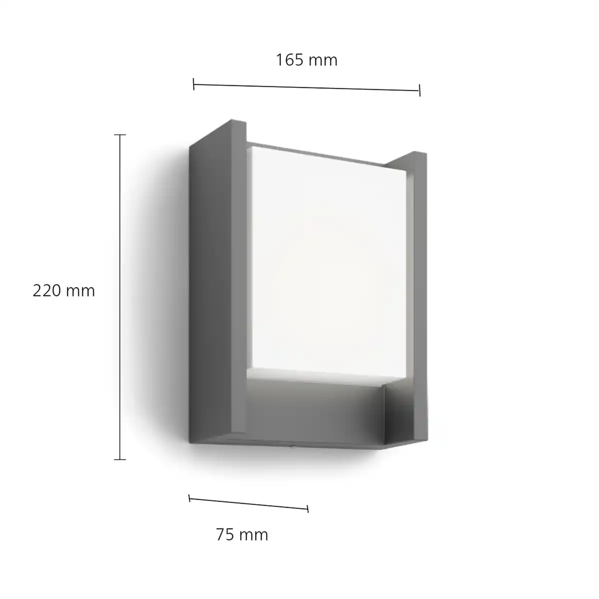 Bild 2 von LED-Wandleuchte Arbour Ultra-Efficient 22 x 16,5 x 7,5 cm Anthrazit
