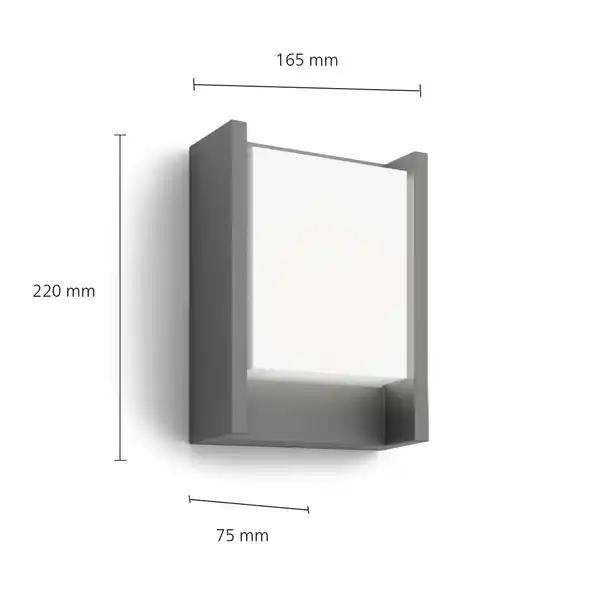Bild 2 von LED-Wandleuchte Arbour Ultra-Efficient 22 x 16,5 x 7,5 cm Anthrazit