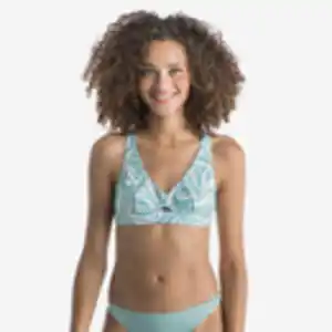 Bikini-Oberteil Damen Bustier Agatha Plant grün/beige Grün