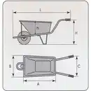 Bild 4 von Pro-Bau-Tec Einrad-Schubkarre 85 l Muldenvolumen 160 kg Traglast Verzinkt