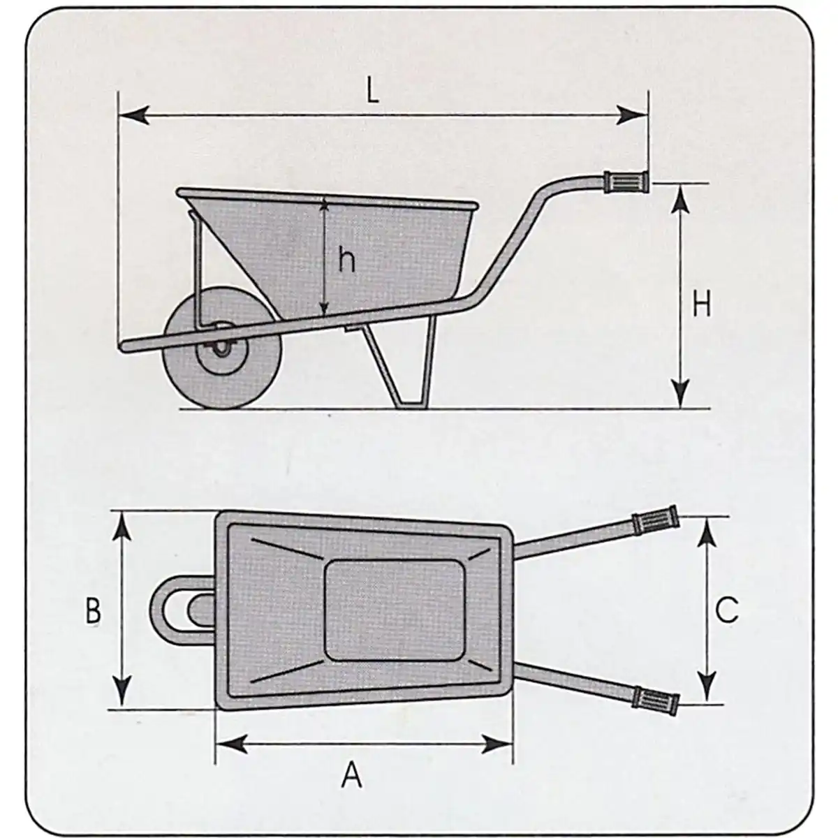 Bild 4 von Pro-Bau-Tec Einrad-Schubkarre 85 l Muldenvolumen 160 kg Traglast Verzinkt