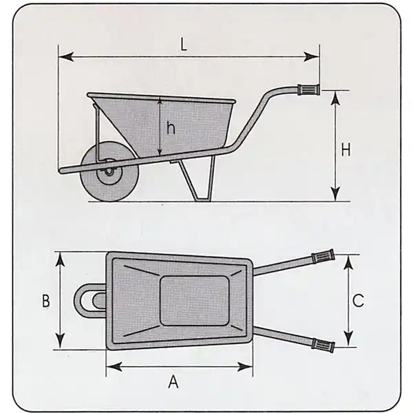 Bild 4 von Pro-Bau-Tec Einrad-Schubkarre 85 l Muldenvolumen 160 kg Traglast Verzinkt