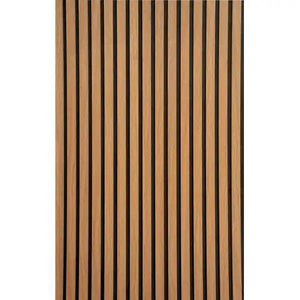 Bild 2 von Akustikpaneel Wandverkleidung Eiche Geölt MDF Natur Akustikfilz Schwarz 240 cm