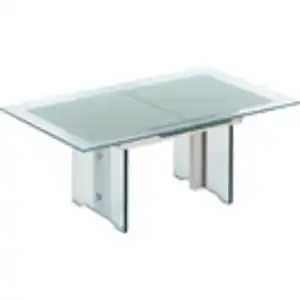 Xxxl Couchtisch, Transparent, Metall, Glas, rechteckig, Wange, 75x56-75x125-166 cm, ausziehbar, höhenverstellbar, Wohnzimmer, Wohnzimmertische, Couchtische, Glas-Couchtische