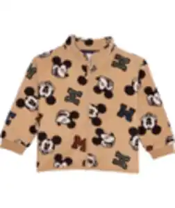 Mickey Mouse Fleecejacke, Disney, Stehkragen, naturfarben