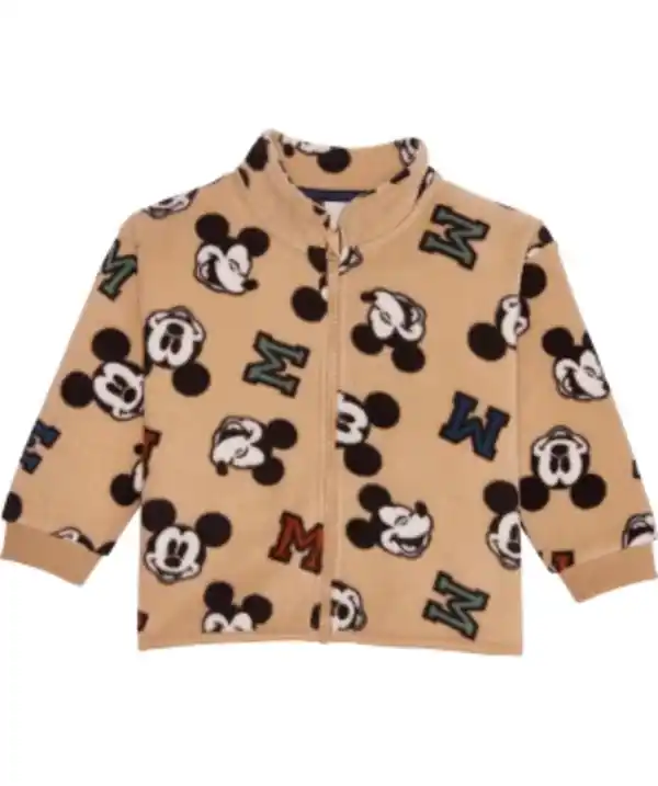 Bild 1 von Mickey Mouse Fleecejacke, Disney, Stehkragen, naturfarben