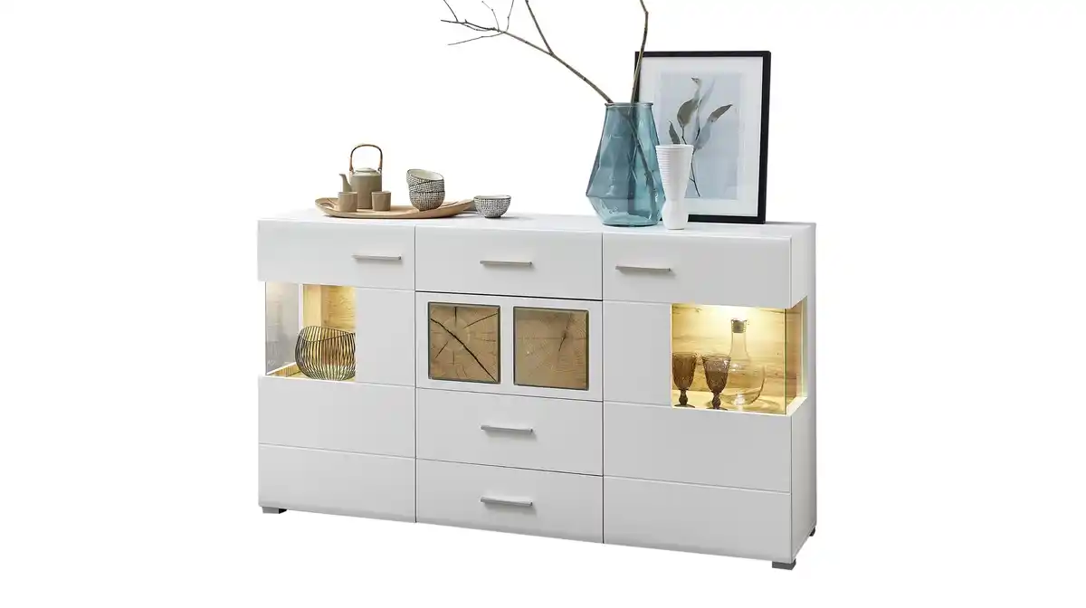 Bild 1 von Sideboard weiß Hirnholzoptik 2-türig - 170 cm - FUN PLUS