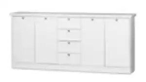 Sideboard mit 4 Schubladen weiß 200 cm - LANDWOOD