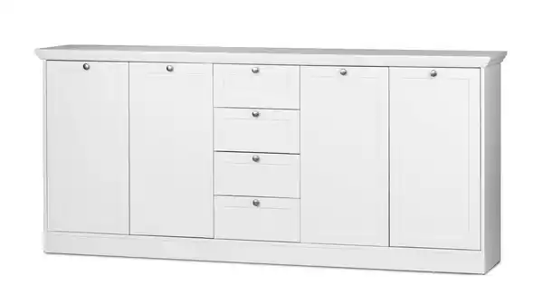 Bild 1 von Sideboard mit 4 Schubladen weiß 200 cm - LANDWOOD