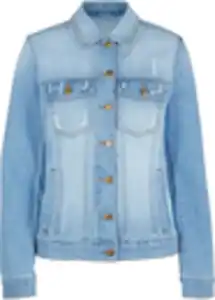 Jeansjacke mit seitlichem Rippeinsatz, 38, Blau