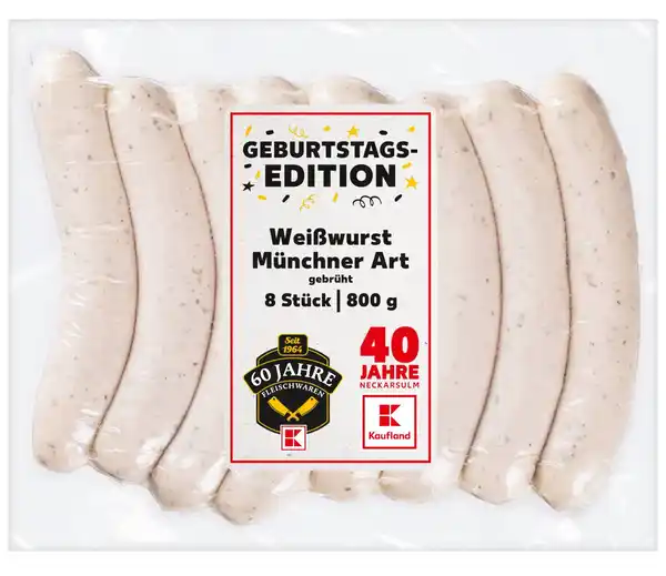 Bild 1 von Weißwurst Münchner Art, 8 St. = 800-g-Packg.