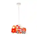 Bild 1 von GLOBO Retrofit Kinderlampe Pendel Kita Feuerwehr 43x13,5cm H120cm