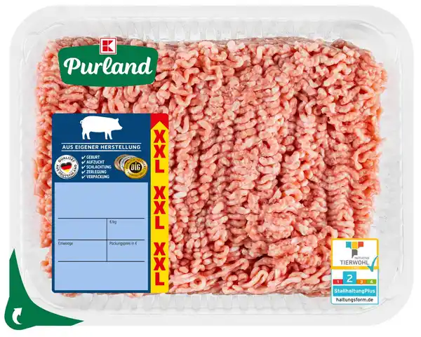 Bild 1 von K-Purland Schweinehackfleisch XXL, 1,2-kg-Großpackg.