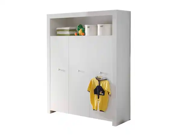 Bild 1 von Kleiderschrank weiß 130 cm 3-türig - OLIVIA