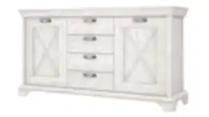 Sideboard mit 4 Schubladen Pinie weiß 178 cm - KASHMIR