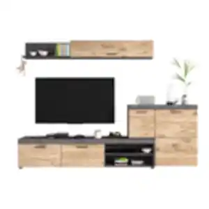 Wohnkombination Swift 3-teilig Matera-Beton-/Nox Oak-Optik 257x186x37 cm