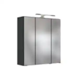 Spiegelschrank Baabe 60 x 66 cm grau / graphit LED Beleuchtung