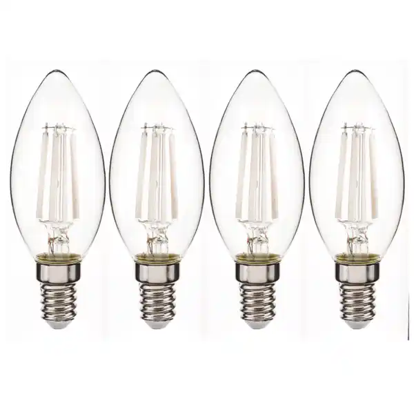 Bild 1 von LED-White-Filament-Leuchtmittel-Set 4er -  Kerze E14 4.5W/ 470 Lumen