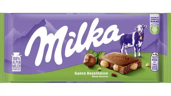 Bild 1 von MILKA SCHOKOLADENTAFEL MILCH WEISSE GANZNUSS