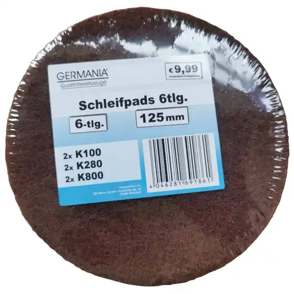 Bild 1 von GERMANIA® Schleifpapier-Set 6-teilig 125 mm von K100-800