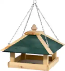 Vogelfutterhaus aus Holz mit Kette