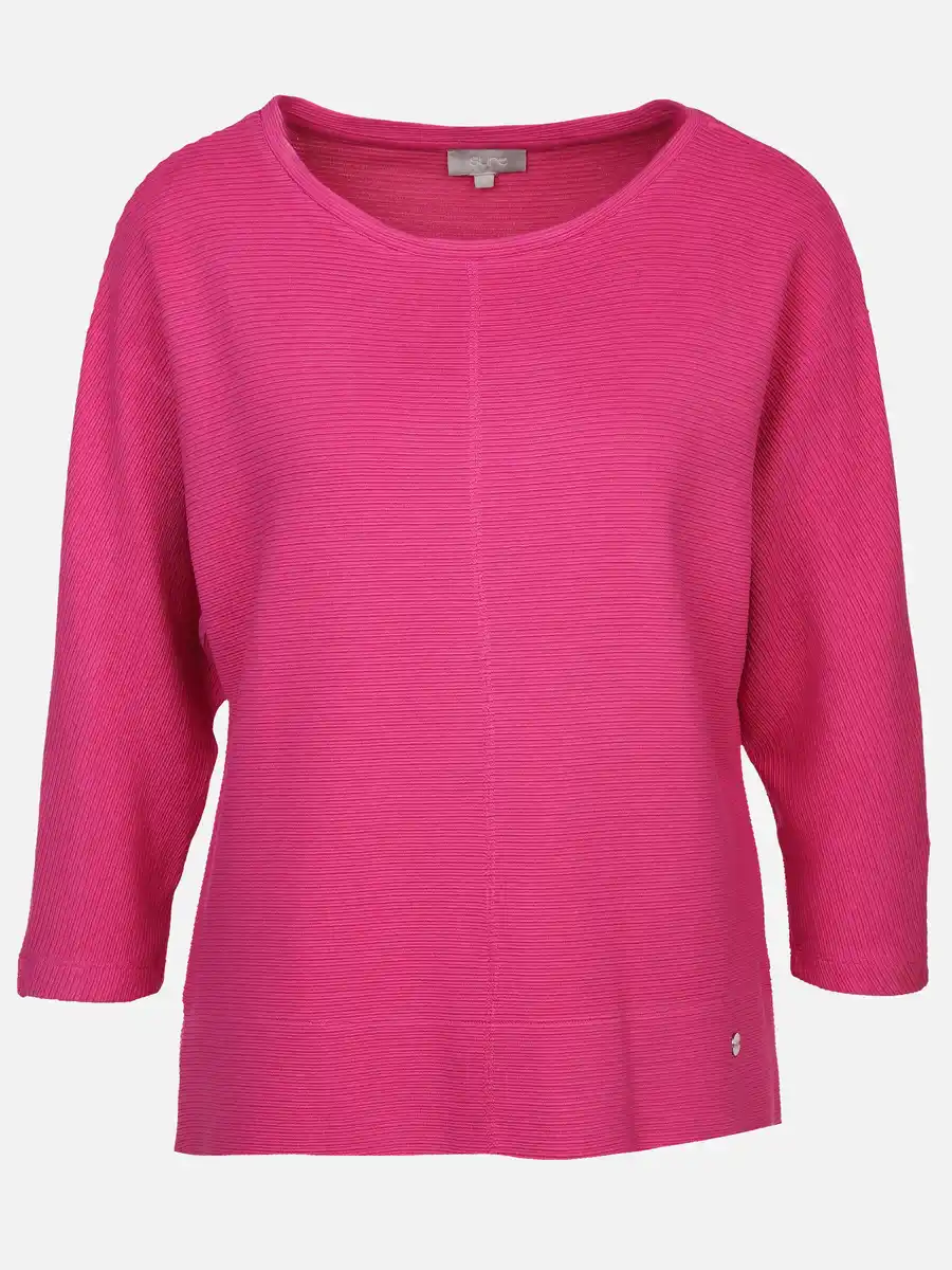 Bild 1 von Damen Ottoman Shirt in Ripp-Optik Pink