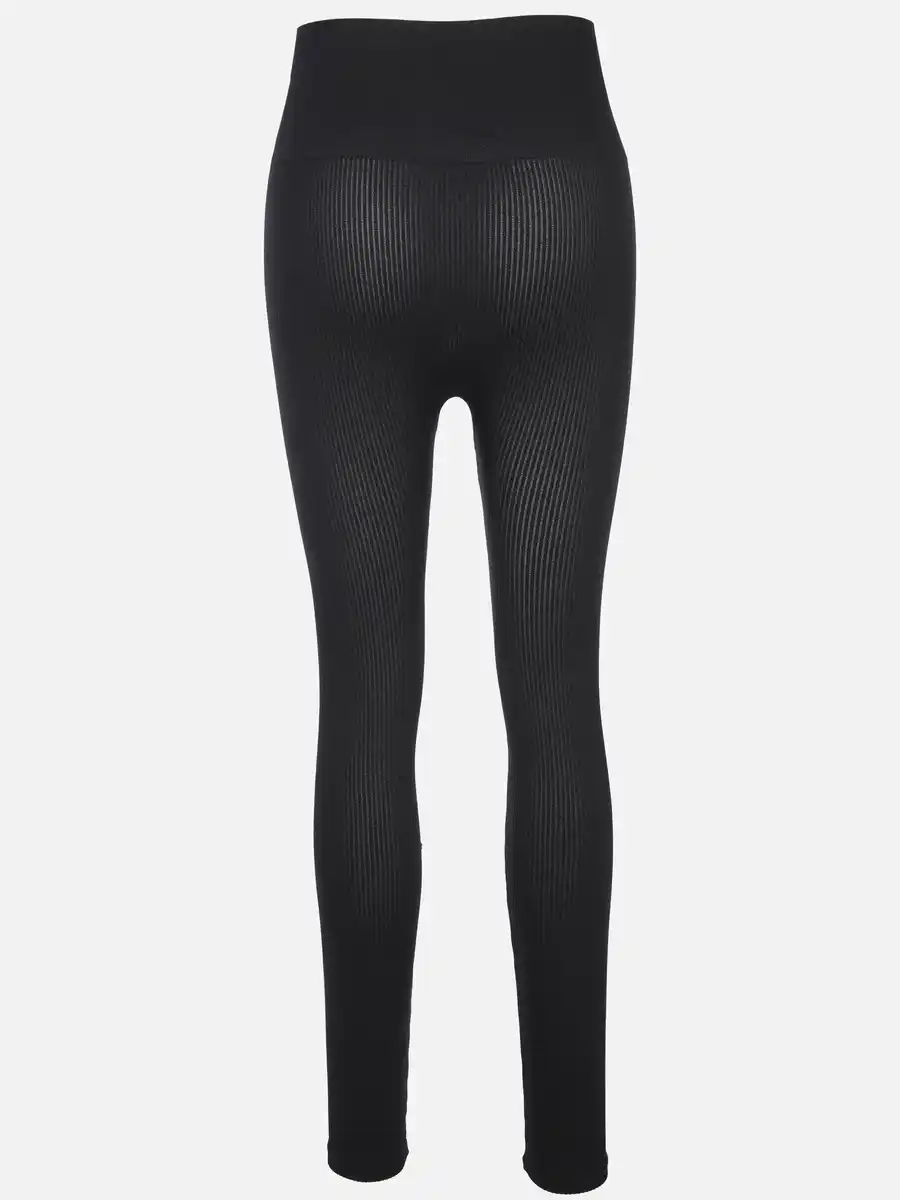 Bild 2 von Damen Leggings in Ripp-Optik Schwarz