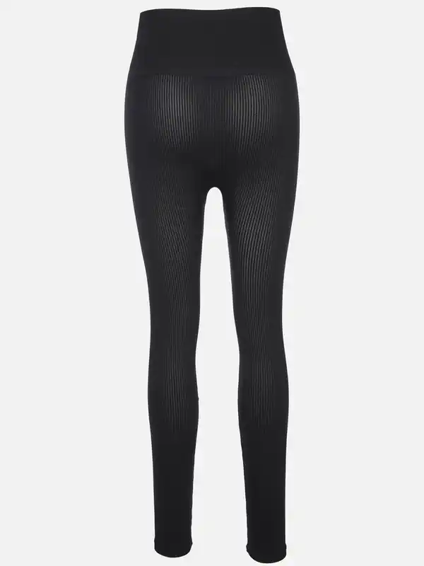 Bild 2 von Damen Leggings in Ripp-Optik Schwarz