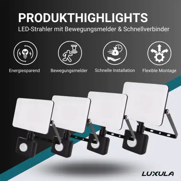 Bild 3 von LED-Fluter mit Schnellverbinder & Bewegungsmelder, white cover, 30 W, 4000 K (neutralweiß)