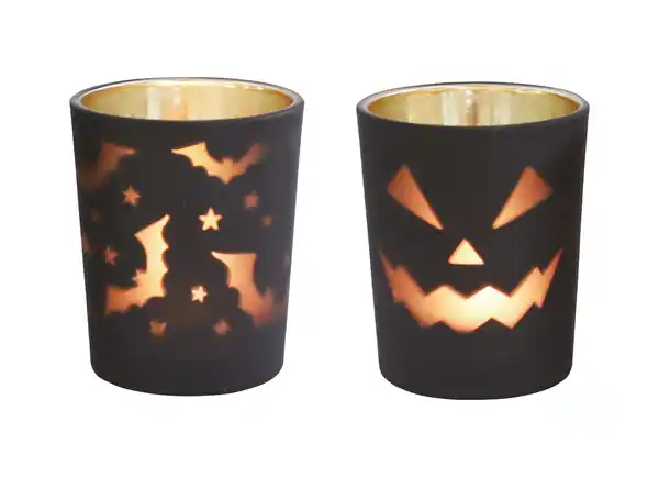 Bild 1 von Glas-Windlicht HALLOWEEN versch. Motive