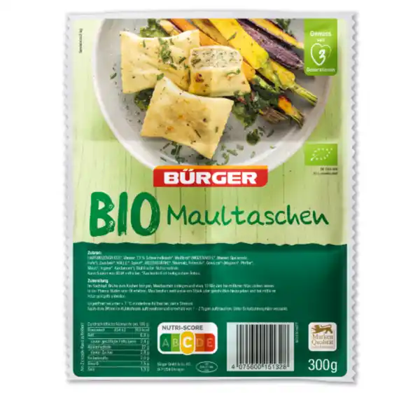 Bild 1 von BÜRGER Bio Maultaschen*