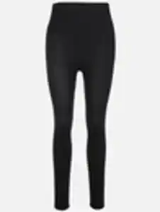 Damen Leggings in Ripp-Optik Schwarz