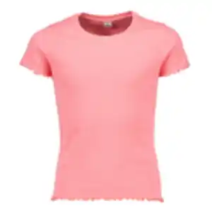 Mädchen-T-Shirt Kurze Ärmel, Neonrosa, 110/116