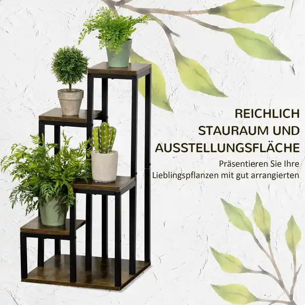 Bild 4 von Pflanzenregal mit 4 Ebenen, Multifunktionales Blumenregal für Outdoor
