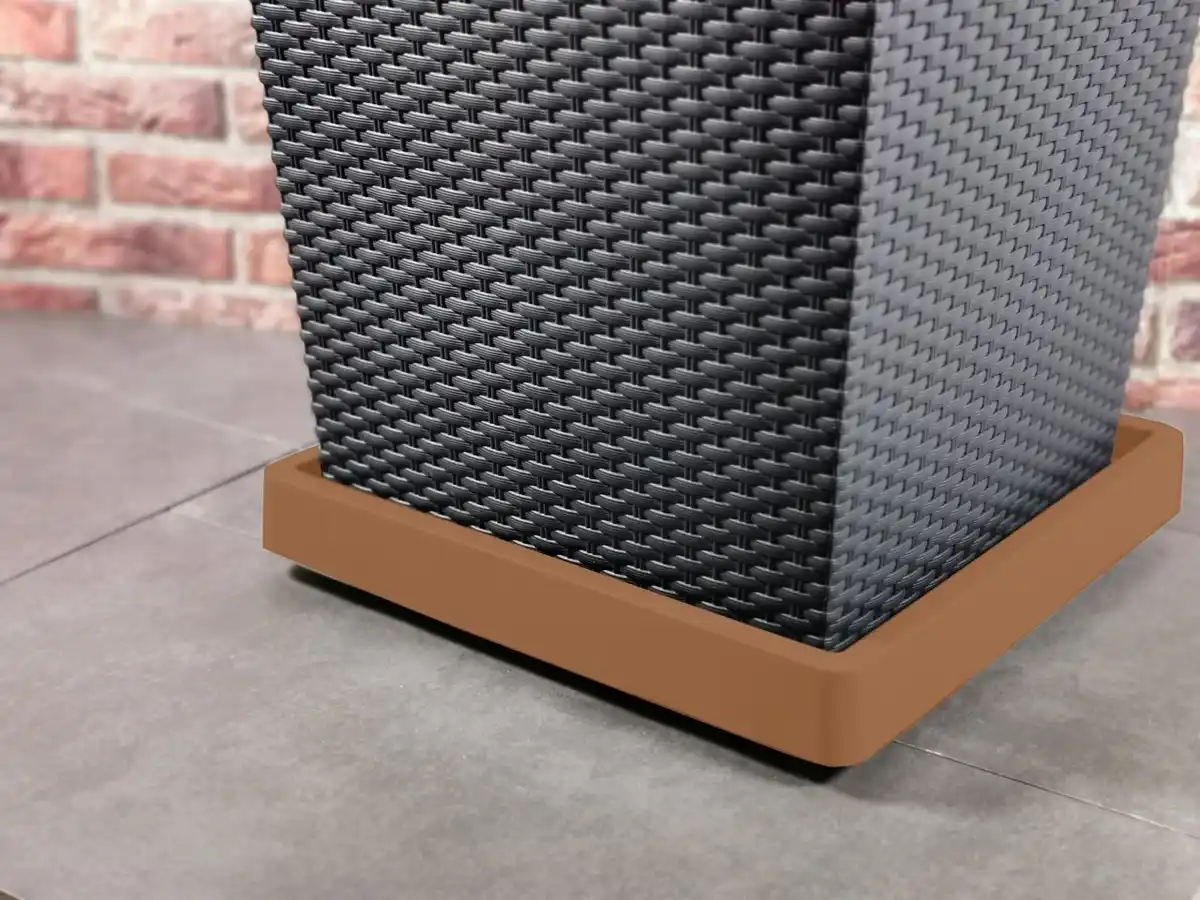 Bild 4 von Pflanzenroller m. erhöhtem Rand // eckig // 29 x 29 x 5,5 cm // terrakotta