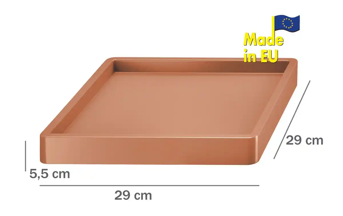 Bild 2 von Pflanzenroller m. erhöhtem Rand // eckig // 29 x 29 x 5,5 cm // terrakotta