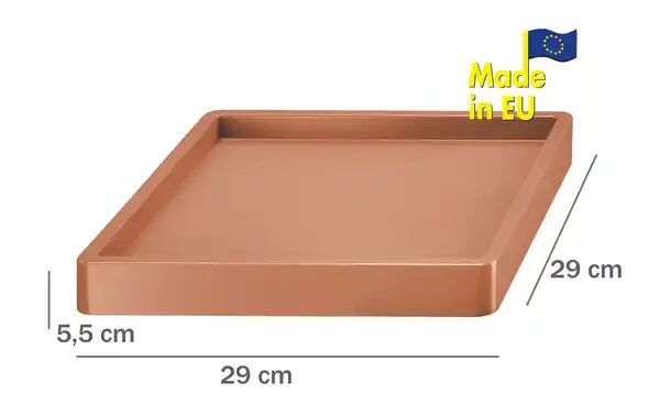 Bild 2 von Pflanzenroller m. erhöhtem Rand // eckig // 29 x 29 x 5,5 cm // terrakotta